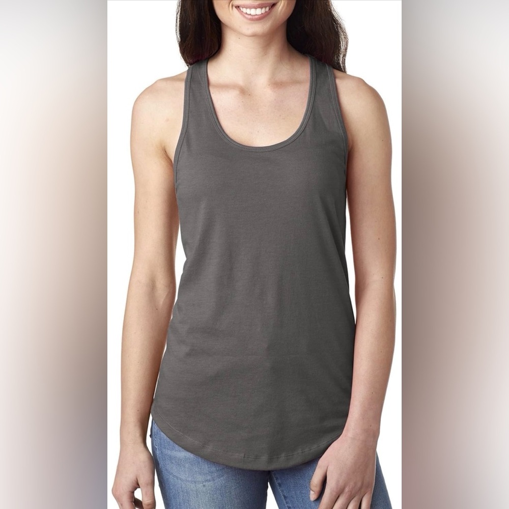 Next Level Women's Dark Grey Racerback Tank Top Shirt Size Small